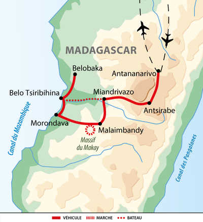 Carte Madgascar - Makay, Tsingy et Tsiribihina ! Explorations à Madagascar QMAWEST