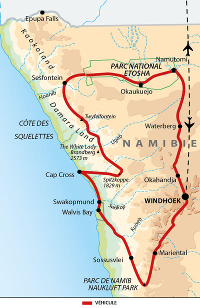 Carte Namibie