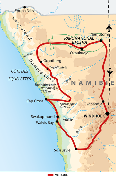 Carte Namibie
