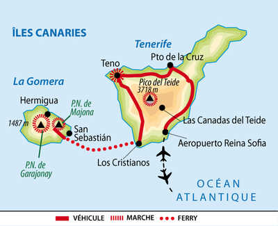 carte Sur les sentiers de Tenerife et de la Gomera BGT8LIB