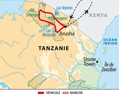 carte Tanzanie - Objectif Big Five KTAFAM