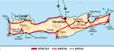 carte tour de la Crète