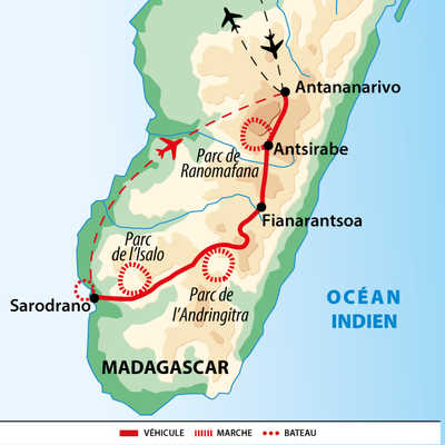 Carte Trek des Hautes-Terres aux lagons du Sud, QMAG