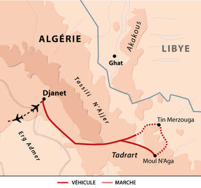 Carte Voyage Algérie Tadrart