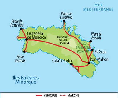 Carte voyage Baleares Minorque Liberte