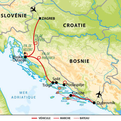 Carte voyage Croatie
