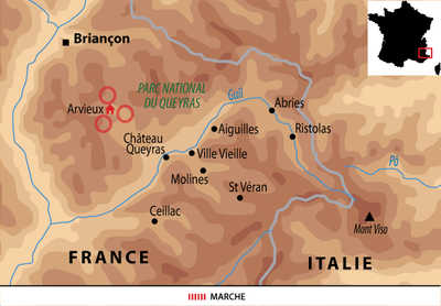 Carte voyage France Alpes Queyras