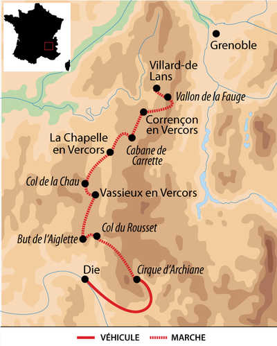 Carte voyage France Alpes Vercors Liberte
