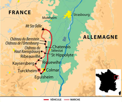 Carte voyage France Alsace
