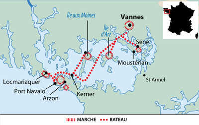 Carte Voyage France Bretagne Liberte Golfe du Morbihan