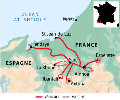 Carte voyage France Pays Basque