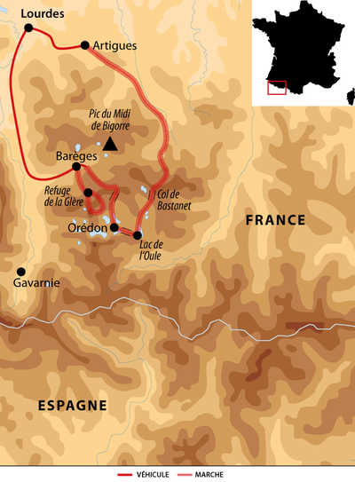 Carte voyage France Pyrenees Neouvielle