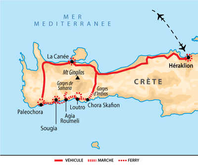 Carte Voyage Grece Crete Occidentale