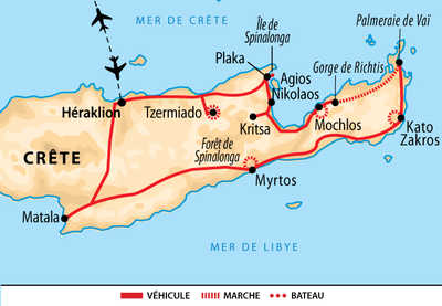 Carte Voyage Grece Crete Orientale