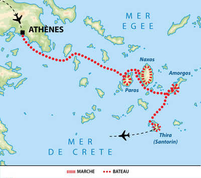 Carte voyage Grece Cyclades Liberte
