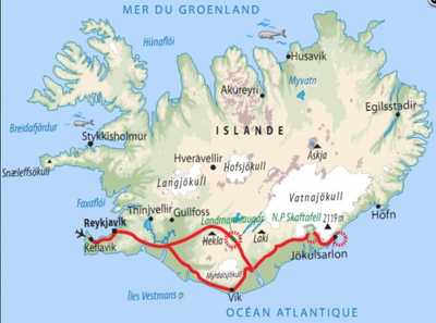 Carte Voyage Islande