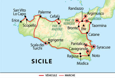 Carte Voyage Italie Sicile