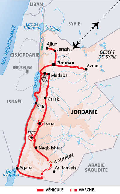 Carte Voyage Jordanie 14 jours