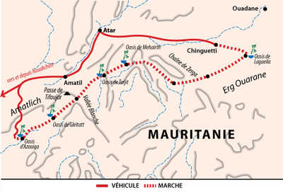 Carte voyage Mauritanie Adrar