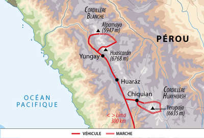 Carte voyage Perou Cordillère Blanche Waou