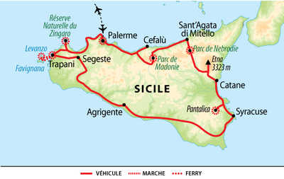 Carte voyage Sicile Eoliennes Liberte
