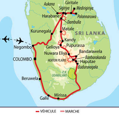 Carte Voyage Sri Lanka