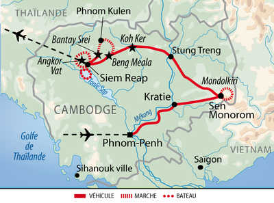 Itinéraire de la découverte khmère