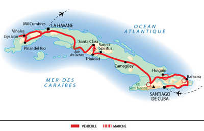 Itinéraire de la grande découverte de Cuba