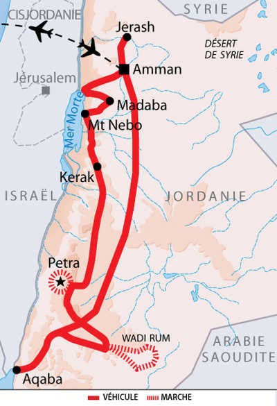 Itinéraire des trésors de la Jordanie