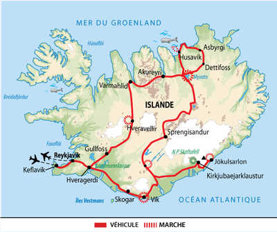 Itinéraire sur les pistes des hautes terres islandaises