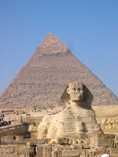 Le sphinx et la grande pyramide d'Egypte