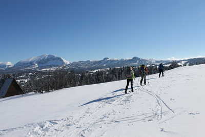 En ski dans le Vercors l'hiver