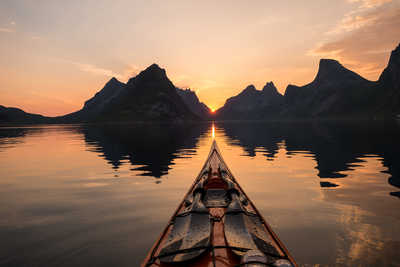 Kayak de mer aux Lofoten, Norvège