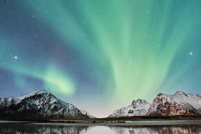 aurore boréale lors d'un voyage en Norvège