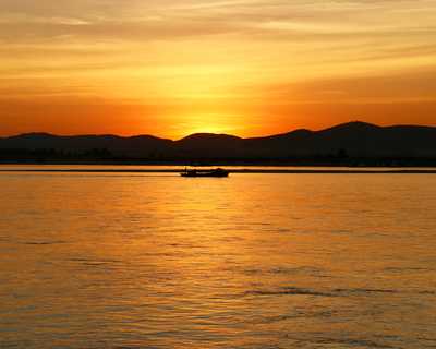 Coucher du soleil sur l'Irrawaddy