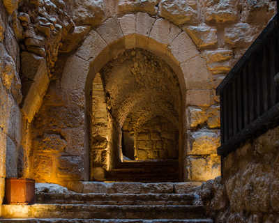 intérieur du château d'Ajlun en Jordanie