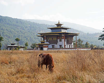La vallée de Bhumthang au Bhoutan
