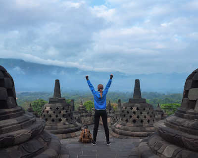 Le temple de Borobudur sur l'île de Java