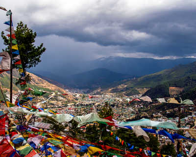 Vallée de Thimphu au Bhoutan