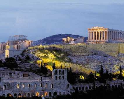 Acropole d'Athènes  vue de la ville