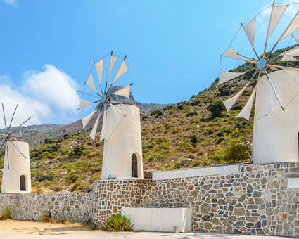 Moulins à vent à Lassithi en Crète