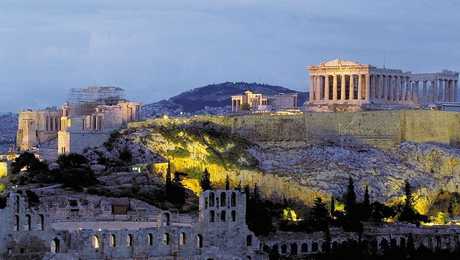 Acropole d'Athènes  vue de la ville