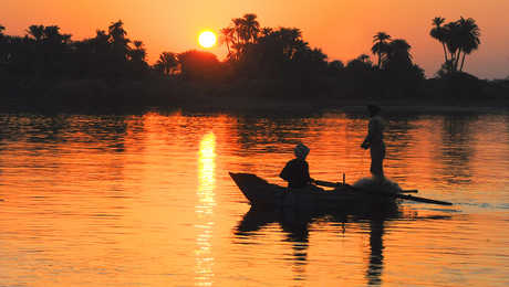 coucher de soleil sur le Nil