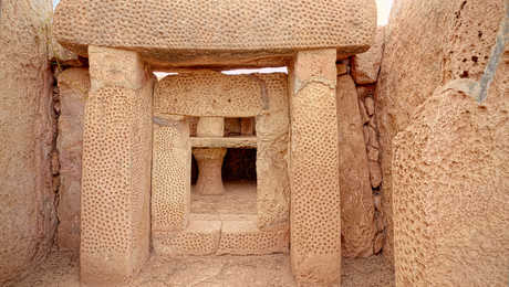 Détails des temples mégalithiques de Mnajdra de Malte