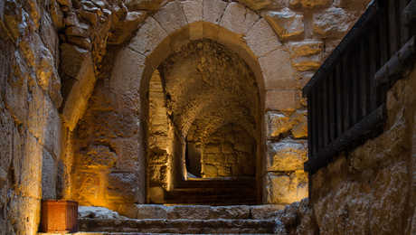 intérieur du château d'Ajlun en Jordanie
