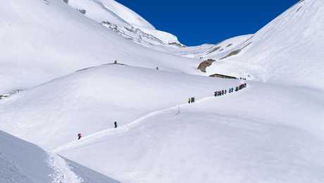 La montée avant l'arrivée au Col de Thorong