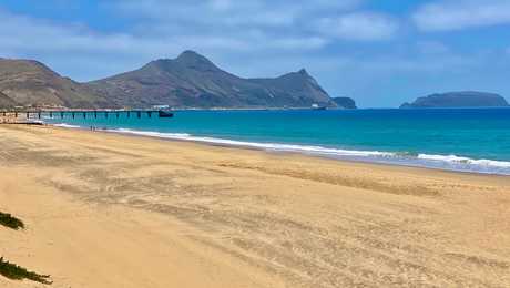La plage de sable de Porto Santo