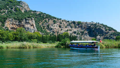 La rivière Dalyan, Dalyan, Lycie, Turquie