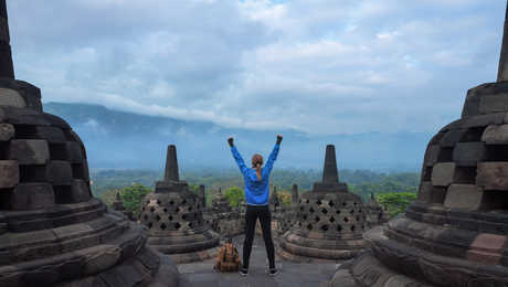 Le temple de Borobudur sur l'île de Java