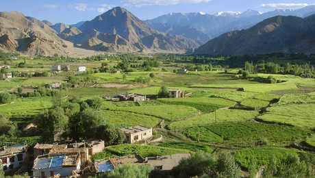 Paysages de la vallée de l'Indus en Inde Himalayenne